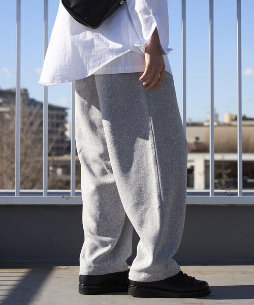 Firsthand(ファーストハンド)の「Firsthand/ファーストハンド スピンドル サマー ツイード イージー ワイドパンツ(スラックス・メンズ・ブラック/グレー/ベージュ/ネイビー・MEDIUM/LARGE)」の12枚目の写真