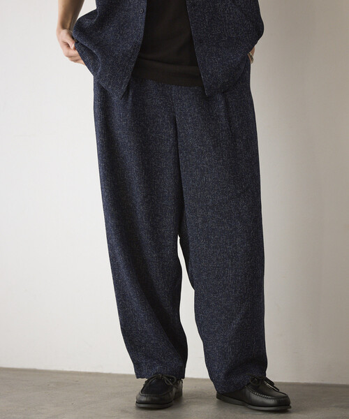 Firsthand(ファーストハンド)の「Firsthand/ファーストハンド スピンドル サマー ツイード イージー ワイドパンツ(スラックス・メンズ・ブラック/グレー/ベージュ/ネイビー・MEDIUM/LARGE)」の20枚目の写真