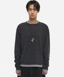 DNSR（ディーエヌエスアール）の「[オンフリックxDNSR] レイヤードボートネックロングスリーブチャコール（Tシャツ/カットソー）」