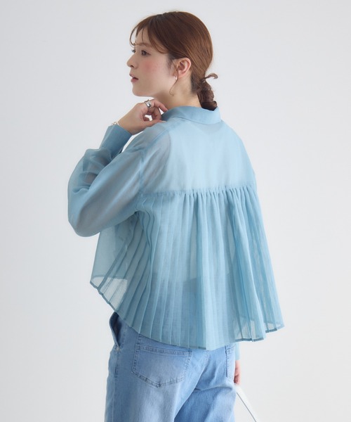 KATHARINE ROSS（キャサリンロス）の「【KATHARINE ROSS】バックプリーツシアーシャツ（シャツ/ブラウス・レディース・ライトブルー/ライトベージュ/ラベンダー・FREE）」の3枚目の写真
