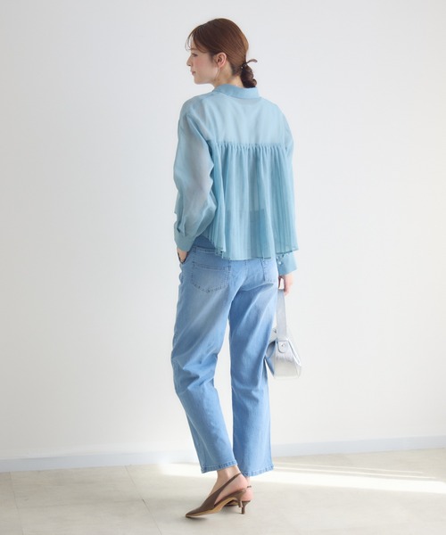 KATHARINE ROSS（キャサリンロス）の「【KATHARINE ROSS】バックプリーツシアーシャツ（シャツ/ブラウス・レディース・ライトブルー/ライトベージュ/ラベンダー・FREE）」の6枚目の写真