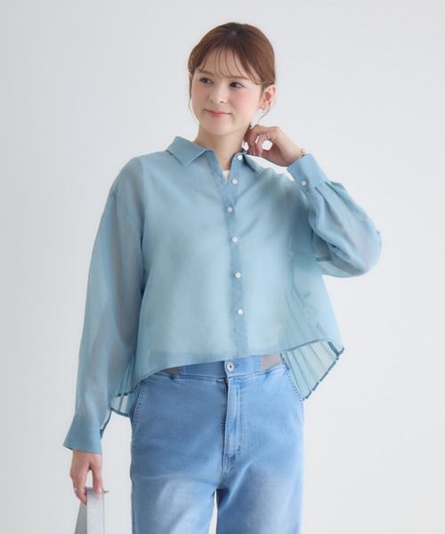 KATHARINE ROSS（キャサリンロス）の「【KATHARINE ROSS】バックプリーツシアーシャツ（シャツ/ブラウス・レディース・ライトブルー/ライトベージュ/ラベンダー・FREE）」の8枚目の写真