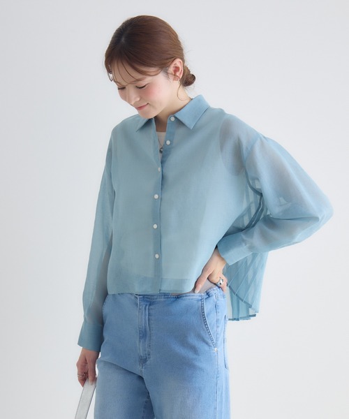 KATHARINE ROSS（キャサリンロス）の「【KATHARINE ROSS】バックプリーツシアーシャツ（シャツ/ブラウス・レディース・ライトブルー/ライトベージュ/ラベンダー・FREE）」の9枚目の写真