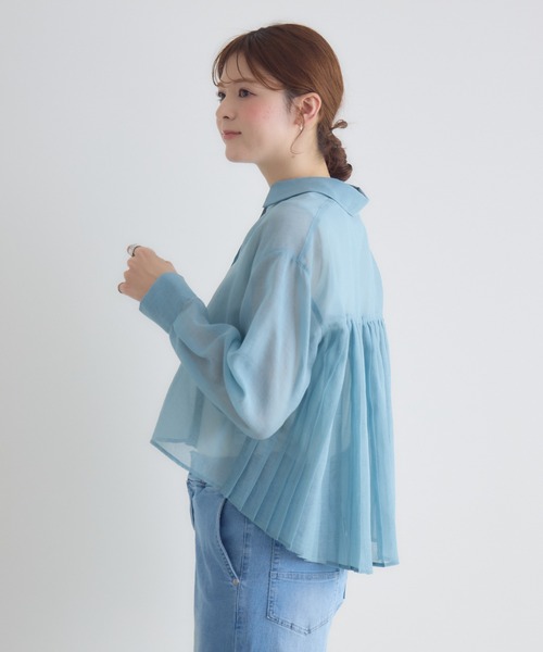 KATHARINE ROSS（キャサリンロス）の「【KATHARINE ROSS】バックプリーツシアーシャツ（シャツ/ブラウス・レディース・ライトブルー/ライトベージュ/ラベンダー・FREE）」の10枚目の写真