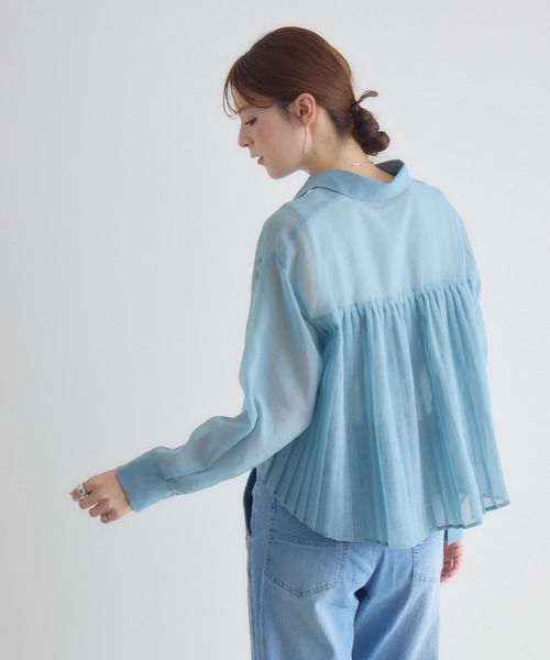 KATHARINE ROSS（キャサリンロス）の「【KATHARINE ROSS】バックプリーツシアーシャツ（シャツ/ブラウス・レディース・ライトブルー/ライトベージュ/ラベンダー・FREE）」の11枚目の写真