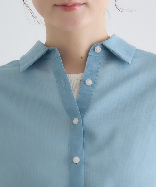 KATHARINE ROSS（キャサリンロス）の「【KATHARINE ROSS】バックプリーツシアーシャツ（シャツ/ブラウス・レディース・ライトブルー/ライトベージュ/ラベンダー・FREE）」の14枚目の写真