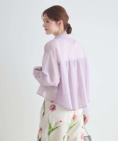 KATHARINE ROSS（キャサリンロス）の「【KATHARINE ROSS】バックプリーツシアーシャツ（シャツ/ブラウス・レディース・ライトブルー/ライトベージュ/ラベンダー・FREE）」の22枚目の写真
