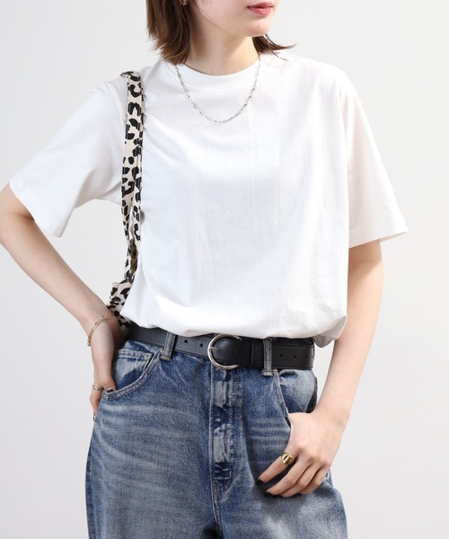 FUNALIVE(ファンアライブ)の「無地コットン天竺半袖Tシャツ(Tシャツ/カットソー・レディース・ブラック/杢グレー/オフホワイト/ライム/ブルー・LL/M/L)」の8枚目の写真