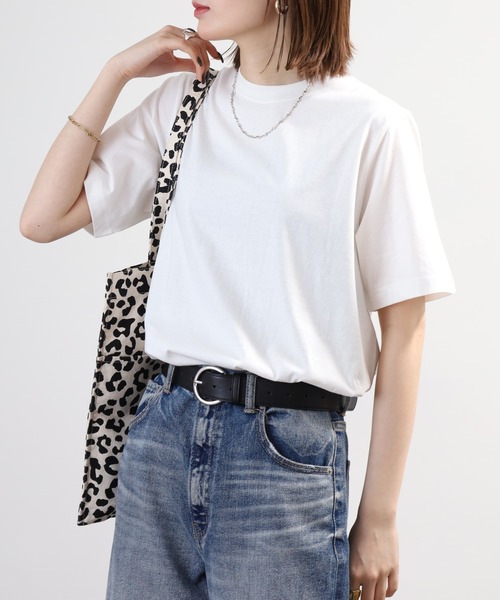 FUNALIVE(ファンアライブ)の「無地コットン天竺半袖Tシャツ(Tシャツ/カットソー・レディース・ブラック/杢グレー/オフホワイト/ライム/ブルー・LL/M/L)」の9枚目の写真
