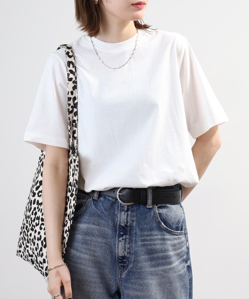 FUNALIVE(ファンアライブ)の「無地コットン天竺半袖Tシャツ(Tシャツ/カットソー・レディース・ブラック/杢グレー/オフホワイト/ライム/ブルー・LL/M/L)」の10枚目の写真