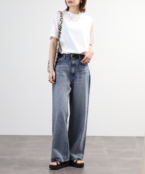FUNALIVE(ファンアライブ)の「無地コットン天竺半袖Tシャツ(Tシャツ/カットソー・レディース・ブラック/杢グレー/オフホワイト/ライム/ブルー・LL/M/L)」の11枚目の写真