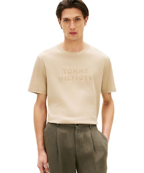 TOMMY HILFIGER(トミーヒルフィガー)の「ミックスメディアインターロックTシャツ(Tシャツ/カットソー・メンズ・ブラック/ベージュ/ネイビー・LARGE/SMALL/X-LARGE/MEDIUM)」の2枚目の写真
