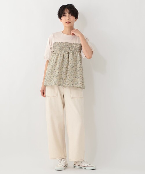 Afternoon Tea(アフタヌーンティー)の「切替プルオーバー/リバティプリント(Tシャツ/カットソー・レディース・ブルー/ネイビー/グリーン・MEDIUM)」の4枚目の写真