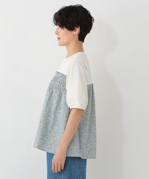 Afternoon Tea(アフタヌーンティー)の「切替プルオーバー/リバティプリント(Tシャツ/カットソー・レディース・ブルー/ネイビー/グリーン・MEDIUM)」の9枚目の写真