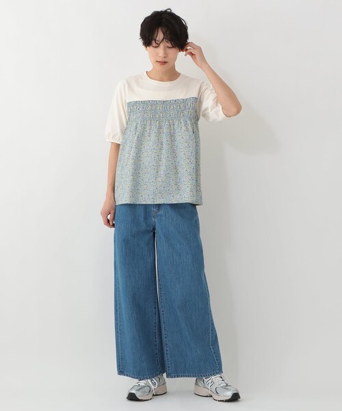 Afternoon Tea(アフタヌーンティー)の「切替プルオーバー/リバティプリント(Tシャツ/カットソー・レディース・ブルー/ネイビー/グリーン・MEDIUM)」の10枚目の写真