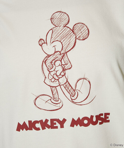 PUBLUX(パブリュクス)の「PUBLUX/パブリュクス <機能性素材>Mickey Mouse/ミッキーマウス/ スケッチ リンガーTシャツ 限定展開(Tシャツ/カットソー・メンズ・レッド/グレー/ネイビー/サックスブルー・LARGE/SMALL/MEDIUM)」の5枚目の写真
