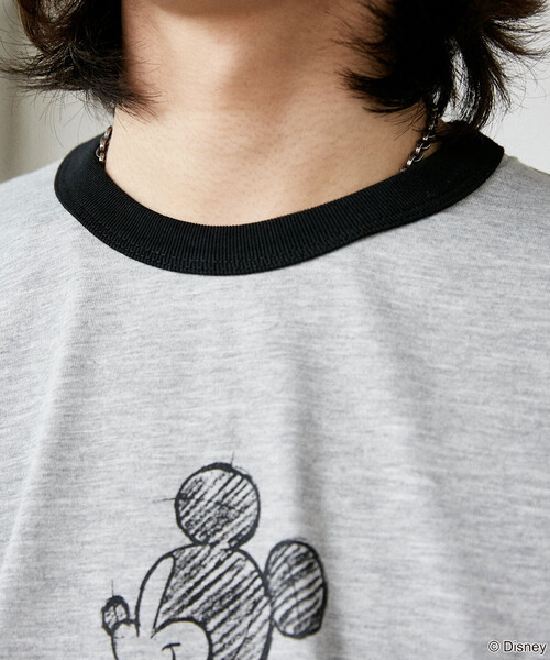 PUBLUX(パブリュクス)の「PUBLUX/パブリュクス <機能性素材>Mickey Mouse/ミッキーマウス/ スケッチ リンガーTシャツ 限定展開(Tシャツ/カットソー・メンズ・レッド/グレー/ネイビー/サックスブルー・LARGE/SMALL/MEDIUM)」の9枚目の写真