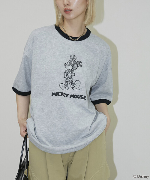 PUBLUX(パブリュクス)の「PUBLUX/パブリュクス <機能性素材>Mickey Mouse/ミッキーマウス/ スケッチ リンガーTシャツ 限定展開(Tシャツ/カットソー・メンズ・レッド/グレー/ネイビー/サックスブルー・LARGE/SMALL/MEDIUM)」の13枚目の写真