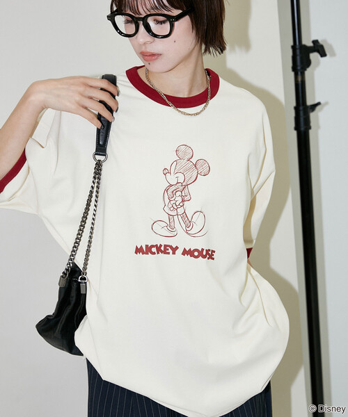 PUBLUX(パブリュクス)の「PUBLUX/パブリュクス <機能性素材>Mickey Mouse/ミッキーマウス/ スケッチ リンガーTシャツ 限定展開(Tシャツ/カットソー・メンズ・レッド/グレー/ネイビー/サックスブルー・LARGE/SMALL/MEDIUM)」の22枚目の写真