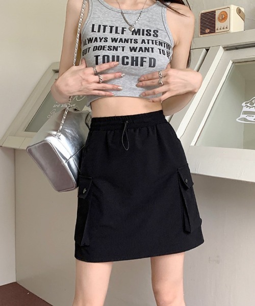 Ritzy(リッツィー)の「カーゴミニスカート(スカート・レディース・グレー/カーキ/ブラック・M)」の10枚目の写真