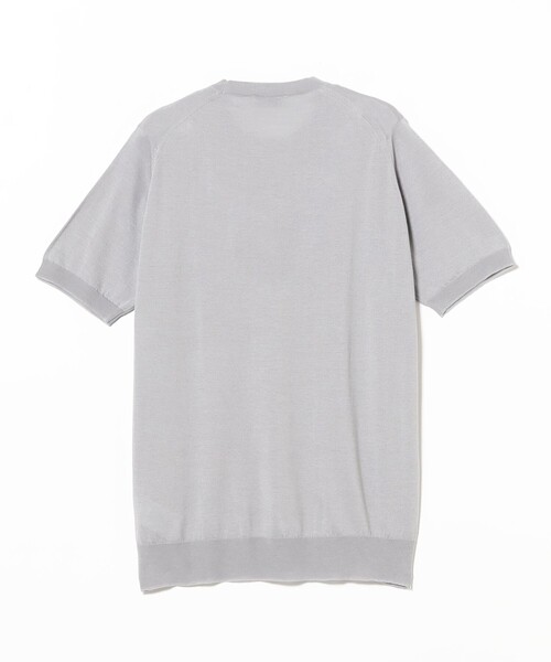 BEAMS F(ビームスエフ)の「JOHN SMEDLEY / HILCOTE ウールコットン クルーネック ショートスリーブ ニット(Tシャツ/カットソー・メンズ・シルバー/ネイビー・MEDIUM/LARGE/SMALL)」の12枚目の写真