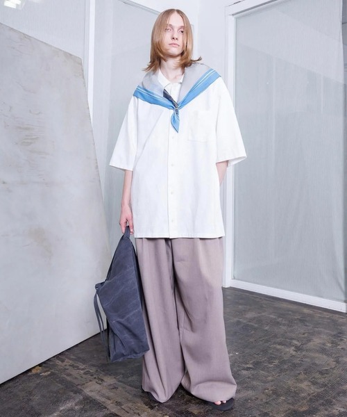 VOAAOV（ヴォアーブ）の「【VOAAOV】 HEAVY JERSEY GARMENT DYE Short Sleeve Shirt（シャツ/ブラウス・メンズ・ブラック/オリーブ/チャコールグレー/ホワイト/ネイビー・2/1）」の9枚目の写真