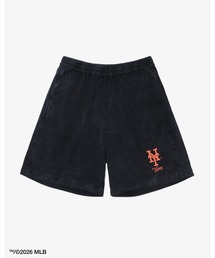 【本日限定受注】KEBOZ × MLB NEW YORK METS LOGO WASHED TENJIKU SHORTS