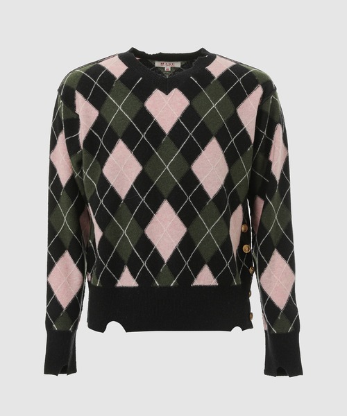 MASU(エムエーエスユー)の「DIAMOND SCRAPED SWEATER(ニット/セーター・メンズ・イエロー系その他/グリーン系その他/ピンク系その他・46)」の3枚目の写真