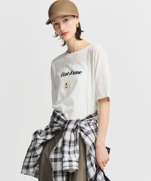 23区(ニジュウサンク)の「インターシャロゴ レターニット(ニット/セーター・レディース・スカイブルー系/ネイビー系/ホワイト系/ブラウン系・38)」の1枚目の写真