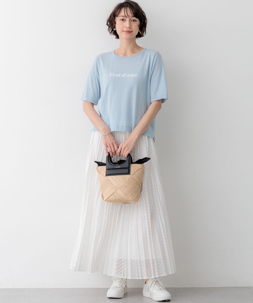 23区(ニジュウサンク)の「インターシャロゴ レターニット(ニット/セーター・レディース・スカイブルー系/ネイビー系/ホワイト系/ブラウン系・38)」の22枚目の写真