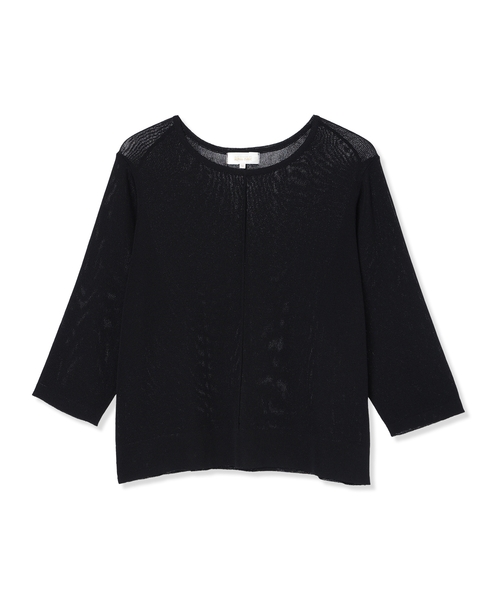 A/C DESIGN BY ALPHA CUBIC(エーシーデザインバイアルファキュービック)の「フロントタックシアープルオーバー【上品な透け感が◎】(ニット/セーター・レディース・ブラック/ベージュ・L/M/LL)」の5枚目の写真