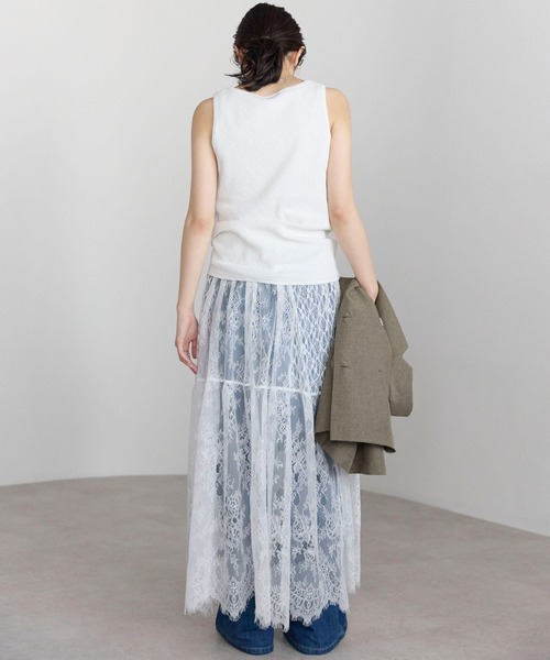 pocket（ポケット）の「ヒゲレースレイヤードスカート（スカート・レディース・ブラック/オフホワイト・FREE）」の16枚目の写真