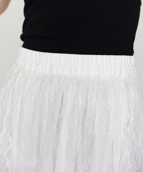 pocket（ポケット）の「ヒゲレースレイヤードスカート（スカート・レディース・ブラック/オフホワイト・FREE）」の17枚目の写真