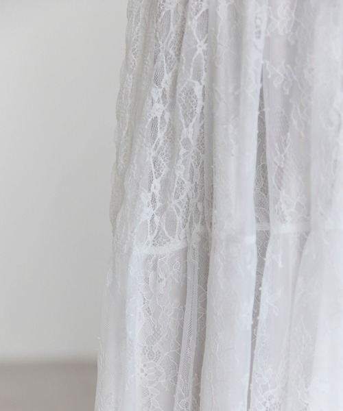 pocket（ポケット）の「ヒゲレースレイヤードスカート（スカート・レディース・ブラック/オフホワイト・FREE）」の18枚目の写真