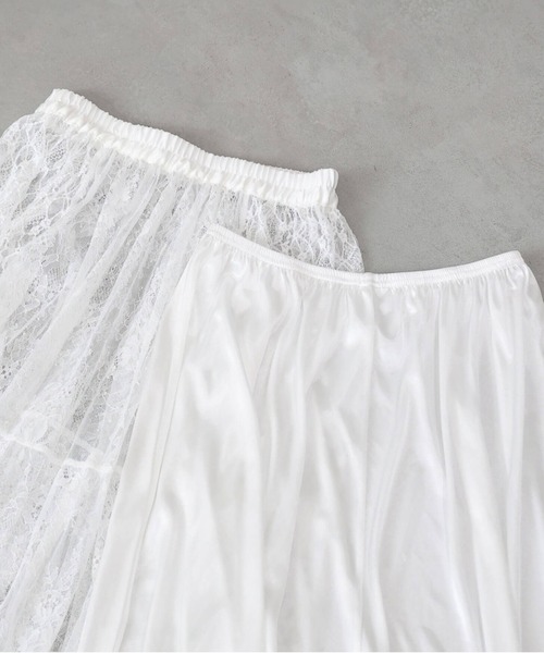 pocket（ポケット）の「ヒゲレースレイヤードスカート（スカート・レディース・ブラック/オフホワイト・FREE）」の21枚目の写真