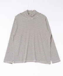 なめらかハイネックボーダープルオーバー