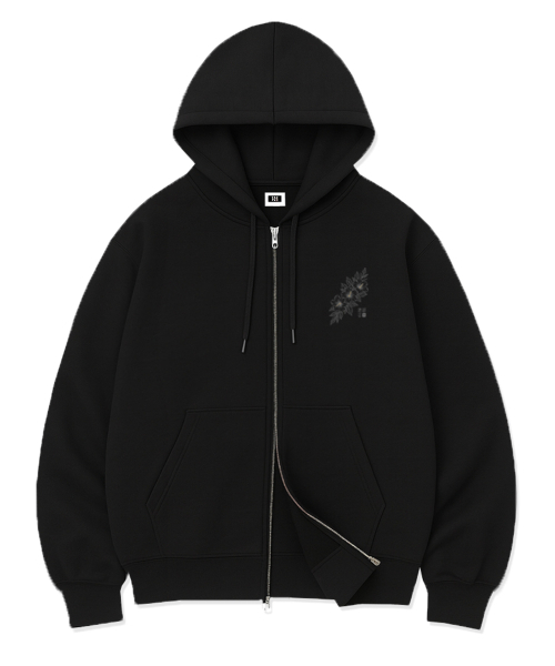 RANDOMOFF(ランダムオフ)の「NOBLE TIGER OVER FIT 2-WAY ZIP-UP (2color)(パーカー・レディース・ブラック/ホワイト・SMALL/MEDIUM/LARGE/X-LARGE)」の4枚目の写真