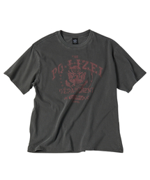 フィールドスタンプピグメント半袖Tシャツブラックチャコール