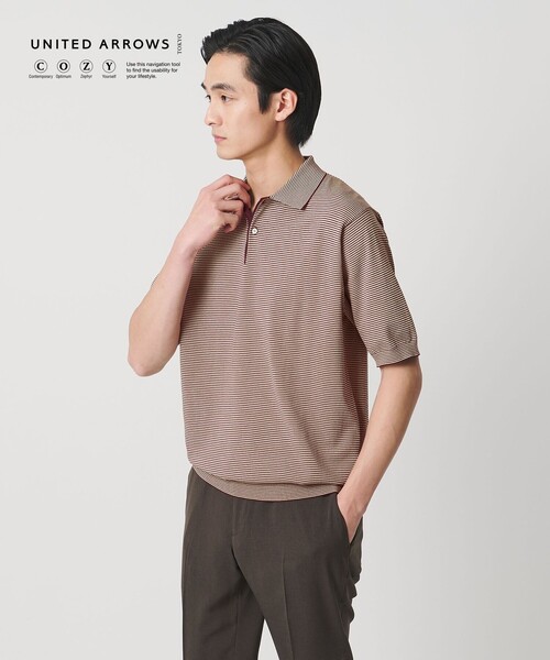 OWNESS ニットポロシャツ ユナイテッドアローズ 25年製 オゥネス 美品 OWNESS＞ SNOW WASH スムース ニット ポロシャツ