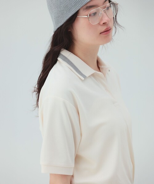 BEAMS HEART(ビームスハート)の「【7/31値下げ】配色 レース ポロシャツ(Tシャツ/カットソー・レディース・レッド/オフホワイト/チャコールグレー・FREE)」の11枚目の写真