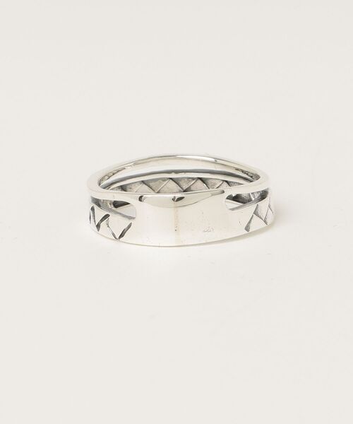 MAISON CLUB(メゾンクラブ)の「【MAISON CLUB】Double Layer Mesh Ring Silver925 KUN(リング・メンズ・シルバー・16/18/20)」の2枚目の写真