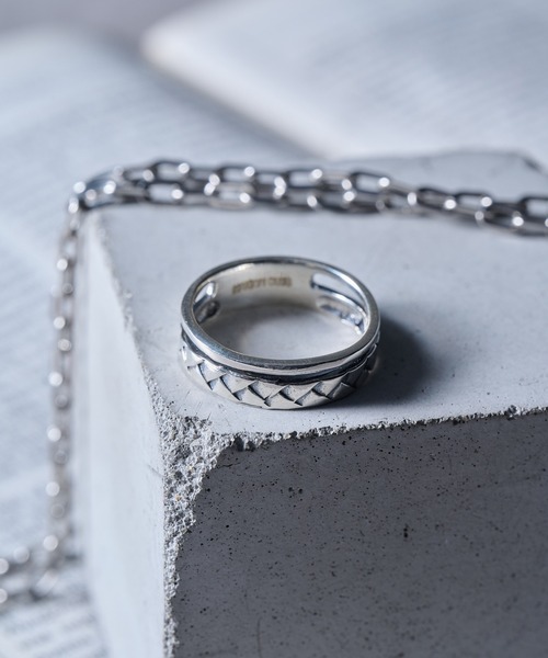 MAISON CLUB(メゾンクラブ)の「【MAISON CLUB】Double Layer Mesh Ring Silver925 KUN(リング・メンズ・シルバー・16/18/20)」の1枚目の写真