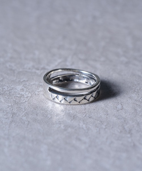 MAISON CLUB(メゾンクラブ)の「【MAISON CLUB】Double Layer Mesh Ring Silver925 KUN(リング・メンズ・シルバー・16/18/20)」の4枚目の写真