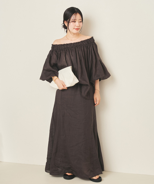plage(プラージュ)の「RAMY LINEN ブラウス(シャツ/ブラウス・レディース・ボルドー/ブラウン・FREE)」の3枚目の写真