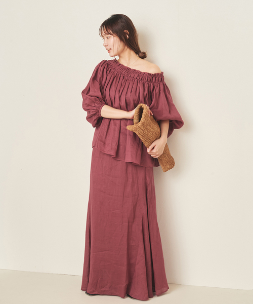 plage(プラージュ)の「RAMY LINEN ブラウス(シャツ/ブラウス・レディース・ボルドー/ブラウン・FREE)」の5枚目の写真