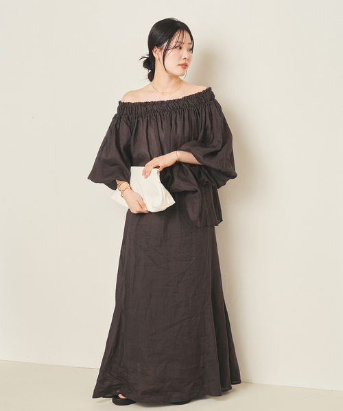 plage(プラージュ)の「RAMY LINEN ブラウス(シャツ/ブラウス・レディース・ボルドー/ブラウン・FREE)」の6枚目の写真