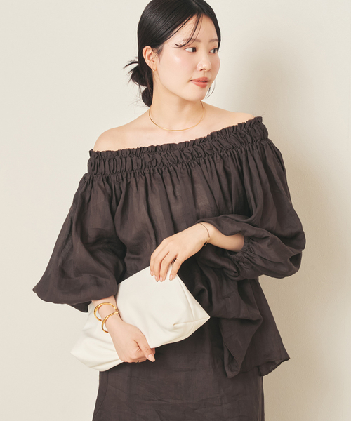 plage(プラージュ)の「RAMY LINEN ブラウス(シャツ/ブラウス・レディース・ボルドー/ブラウン・FREE)」の9枚目の写真