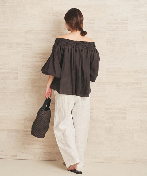 plage(プラージュ)の「RAMY LINEN ブラウス(シャツ/ブラウス・レディース・ボルドー/ブラウン・FREE)」の16枚目の写真
