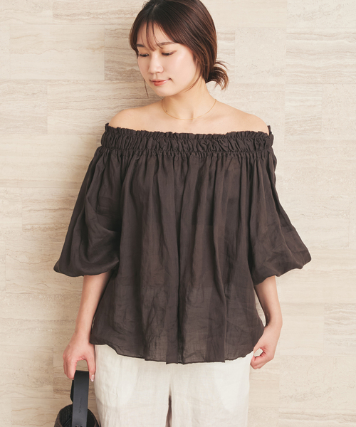 plage(プラージュ)の「RAMY LINEN ブラウス(シャツ/ブラウス・レディース・ボルドー/ブラウン・FREE)」の17枚目の写真
