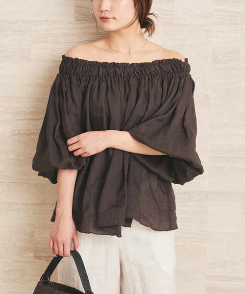plage(プラージュ)の「RAMY LINEN ブラウス(シャツ/ブラウス・レディース・ボルドー/ブラウン・FREE)」の18枚目の写真